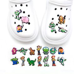 Funny MINISO 1PCS Cute Cartoon Toy Story&Car Disney DIY Characters Shoe Charms PVC Decorate Crocs Diy, Charms For Crocs, Diy Sandals, Shoe Decorations, Diy Shoe, Toy Story Buzz Lightyear, Cartoon Shoes, Toy Story Buzz, Disney Shoes