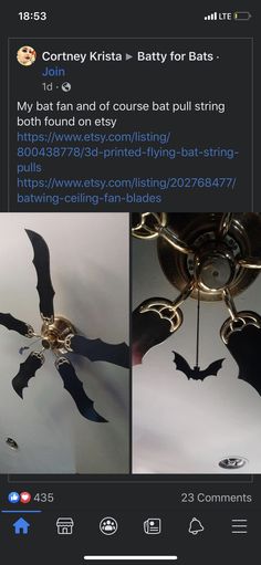 the bat ceiling fan is being displayed on twitter