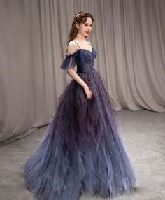 Gaun Tulle, Prom Dress Purple, Purple Formal Dress, Tulle Long Prom Dress, Purple Tulle, Purple Evening Dress, A Line Evening Dress, Custom Size Dresses, Tulle Prom Dress