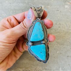 Navajo Boyd Ashley Sterling Silver & Kingman Turquoise Pendant! Condition: Brand New, Handmade! Stamped Sterling And Signed Boyd J Ashley! Jaw Dropping! See Photos! Retail $500! Hanging Length 3 1/4” X 1 1/4” W! Bail Opening 19mm! This Is Only For One Pendant, The Other Items Are Up Separately! I Have Multiple Native American, Navajo, Zuni, Taxco, Antique, Vintage, And Other Designer Items If You Want To Check Out My Closet! Sorry, No Trades! Same Day Shipping When Possible! New Items Posted Eve Thick Choker Necklace, Preppy Necklaces, Silver Ball Necklace, Native American Jewelry Navajo, Wooden Bead Necklaces, Choker Collar Necklace, Unicorn Pendant, Pearl Chain Necklace, Gold Long Necklace