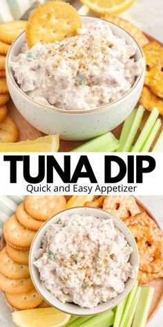 Bowl of tuna dip and crackers. Recipe With Tuna, Fish Dip Recipe, Tuna Appetizer, Tuna Dip, Tuna Fish Recipes, Canned Tuna Recipes, Healthy Food Guide, Canned Tuna, Best Appetizer Recipes