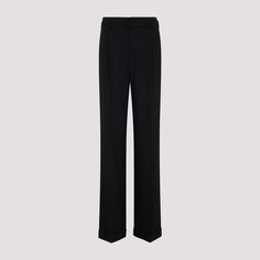 These Polo Ralph Lauren black wool Acklie pants provide a sophisticated silhouette, designed with a regular waist and wide leg. Side slit pockets and a tonal belt enhance the polished appearance, making these trousers an excellent choice for any refined outfit.

- Composition: 100% Wool  
- Shiny side band detailing  
- Regular waist with front zip closure Black Wool Pants, Designer Ralph Lauren, Barbour Steve Mcqueen, Pure Black, Ralph Lauren Collection, Wool Pants, Yoga Wear, Black Wool, Black Pants