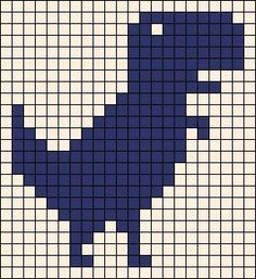 a blue and white cross - stitch pattern with the shape of an elephant on it