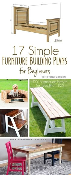 the plans for this table and bench are easy to build, but cost less than $ 10