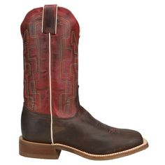 The 11 inch Atchison boot in Brown leather is from the Americana Collection. It is expertly crafted with unique heritage style in the El Paso, Texas factory with globally sourced materials. It is a perfect boot for riding. This eye-catching style is designed with a bold Rojo upper and a dark brown foot with a timeless square toe profile. The Memory Foam insole provides a cushioned, supportive surface for your feet, and DRI-FREEZE? temperature control and moisture management technology combine to Cowboy Casual, Justin Boots Womens, Square Toe Cowboy Boots, Tony Lama Boots, Boots Mid Calf, Tony Lama, Lace Up Flats, Justin Boots, Heritage Fashion