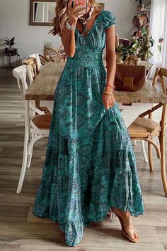 Vintage Long Dress, Boho Mode, Boho Styl, Marine Uniform, Paisley Maxi Dress, Stil Boho, Mode Boho, Neue Outfits, Maxi Robes