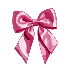 a large pink bow on top of a white background with clippings to the side