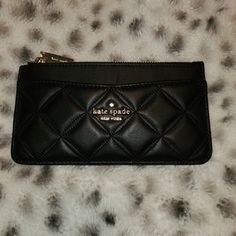 Nwt Approx 6.5x3.5 In Smoke Free And Pet Free Home Bundle With Other Items And Save Black Card Holder With Interior Slots, Elegant Black Card Holder With Zipper Closure, Kate Spade Black Bag With Card Slots, Kate Spade Black Rectangular Wallet, Kate Spade Black Leather Wallet, Black Leather Kate Spade Wallets, Kate Spade Black Wallet For Everyday Use, Kate Spade Black Wallet With Interior Card Slots, Kate Spade Black Wallet With Zipper Closure