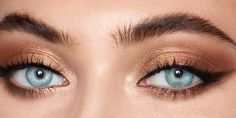 Makeup Looks Blue, Makeup Looks Blue Eyes, Red Smokey Eye, Eye Makeup Guide, Gold Smokey Eye, Natural Smokey Eye, Bluish Green Eyes, Cute Eyeshadow Looks