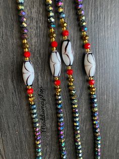 These beads come in TIE ON meaning they are strung on strong cotton threads, they are 45" long and self adjustable based on your waist size. ★ The listed prices are for one strand each. For multiple strands you'll have to indicate from the quantity section in your cart. ﻿★★★★ ALL SALES ARE FINAL. THERE ARE NO EXCHANGES OR RETURNS★★★★ Uses of Waist beads ★ Cultural and Spiritual Reasons ★Waist beads as ornaments as well as for symbolic adornment, ★ which serves as a sign of wealth, femininity or Adjustable Spiritual Waist Beads With Faceted Beads, Spiritual Adjustable Waist Beads With Faceted Beads, Adjustable Multicolor Waist Beads With Large Beads, Adjustable White Waist Beads For Festival, Adjustable White Bohemian Waist Beads, Adjustable Beaded Necklaces With Oval Beads For Festivals, Adjustable Bohemian Waist Beads With Oval Beads, Adjustable Oval Beaded Festival Necklaces, Festival Adjustable Waist Beads With Spacer Beads