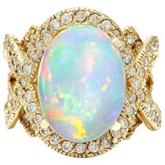 an opal and diamond ring