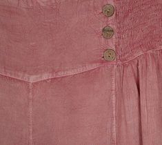 Dusky Pink Wide Leg Button Pallazo Pants with Shirred Waist | Pink | Split-Skirts-Pants, Stonewash, Vacation, Bohemian Pink Buttoned Summer Bottoms, Pink Summer Bottoms With Buttons, Pink Wide-leg Bottoms With Button Closure, Bohemian Bottoms With Button Closure For Summer, Bohemian Summer Bottoms With Button Closure, Pink Wide Leg Harem Pants With Elastic Waistband, High-waist Pink Pants With Buttons, High Waist Pink Pants With Buttons, Pink Summer Pants With Button Closure