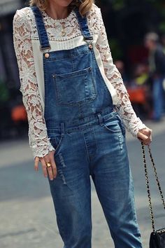 Vestiti In Jeans, Jeans Overall, Women Fashion Edgy, Outfit Jeans, Denim Overalls, Looks Style