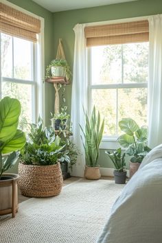 Get a sage green farmhouse look in your bedroom using these quick tips and tricks.