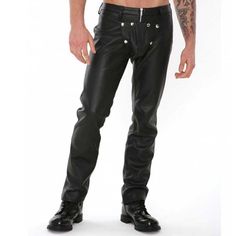 Flashy Fancy Leather Pants Leather Pants Outfit Casual, Black Leather Pants Outfit, Pant Trousers For Men, Real Leather Pants, Leather Motorcycle Pants, Leather Pants Outfit, Biker Pants, Mens Leather Pants, Motorcycle Pants