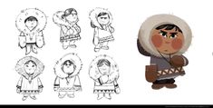 an animation character is shown in various poses