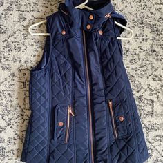 Brand New Navy Vest Navy Vest, Navy Blue Vest, Gold Details, Navy Blue, Jackets & Coats, Jackets For Women, Brand New, Navy, Blue