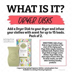 an ad for dryer disks with the text, what is it? and how does it