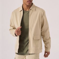 Premium Quality Mens Combat Military Bomber Cargo Zip Jacket Casual Cotton Coat Outdoor Full Zip, Womens Coats Jackets Trousers Jeans, Men Spring, Beige Pants, Coat Men, Coat Pocket, Classic Jacket, Cargo Jacket, Chino Trousers, Cotton Coat