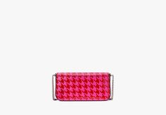 Reach for our essential Devin chain wallet on repeat. It’s made from scratch-resistant Saffiano leather so it’ll last for years to come. | Kate Spade Devin Houndstooth Flap Chain Wallet, Pink Luxury Rectangular Kate Spade Wallet, Chain Wallet, Kate Spade Wallet, Wallet Chain, On Repeat, Summer Essentials, Kate Spade, Jewelry Watches, Wallet