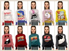 Sims 2, Girl Top, Graphic Sweatshirt, Sweatshirts