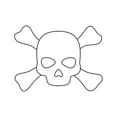 a skull and crossbones on a white background