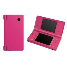 a pink nintendo wii game system and case