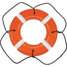 an orange life preserver with rope around it