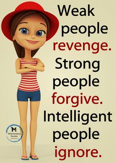 a cartoon girl wearing a red hat and striped shirt with the words weak people, strong people