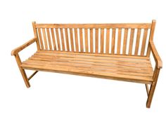 a wooden bench sitting on top of a white background