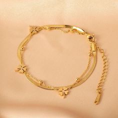 Gold Design Bracelet, Double Chain Bracelet Gold, Gold Leaf Bracelet, Breslet Jewelry Gold, Gold Breslet, Bracelet Ideas Gold, Gold Bracelet Design, Good Bracelet, Real Gold Bracelet