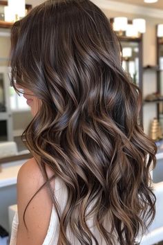 45 Stunning Sunkissed Brunette Hair Ideas To Revamp Your Hair Fall Hair Brunette Balayage, Fall Brunette Balayage, Burnet Hair, Curly Brunette Hair With Highlights, Wavy Hair Brunette, Brunette With Dimension, Bold Balayage, Sunkissed Brunette Hair