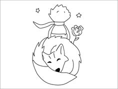 a cartoon character riding on the back of a wolf, with stars above it's head