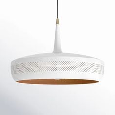 a white light fixture hanging from a ceiling