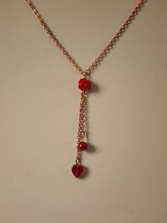 "This unique necklace is a perfect sentimental gift for best friend, lover, girlfriend, wife, mother, daughter, grandma or any significant other on Birthday, Anniversary, Christmas, Mother's Day, Valentine's Day or Thanksgiving Day. Necklace made of rose gold plated solid brass.   18\" chain, with 2 1/2\" drop, is dainty but strong Heart and rose beads are 8mm Round bead is 6mm All jewelry is uniquely handmade.  We carefully design, test  and ensure the quality  of our jewelry Find more selections in my shop: essentialjewels2022.etsy.com visit me on facebook: https://www.facebook.com/essentialjewels2022 email me: renee@essentailjewels.store visit my website: http://essentialjewels.store" Strong Heart, Rose Beads, Rose Heart, Rosé Heart, Gift For Best Friend, Unique Necklace, Sentimental Gifts, Unique Necklaces, Birthday Anniversary