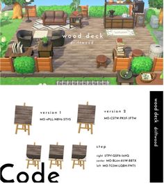 an image of a set of furniture in the style of animal crossing, with text that reads