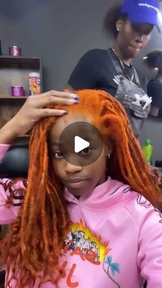 Women Locstyles on Instagram: "Check out this color change by @_macxrosee  Are you guys feeling the new look?   Birthday loading . . So yes I colored my locs back orange by myself. I only color my locs once a year. I went in with 30 developer. The colors I used was “orange sunset and mixed it with ginger and got curly pieces added to my locs   So if you ready to color your locs this your sign to go ahead and do it !! Let go of the old & step into something new. I promise you’ll love it!!   Orange will forever me my color I love it here . 🧡  3D Mirror is in the link in my bio under amazon storefront !!  • • • •  #newjourney #locnotbound #loclivin #prettywomanwithlocs #thicklocs #locnation #locbun #locstyles  #locs #locstyles #locjourney #locretwist #locextentions #locticians #locmaintenanc Copper Colored Locs Black Women, Dyed Loc Tips Hair Colors, Locs Hairstyles For Birthday, Cute Locs Styles For Women, How To Style Old Locs, Mermaid Locs On Real Locs, Dyed Hair Inspiration Locs, Adding Curly Hair To Locs, Style Over Locs