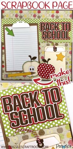 back to school scrapbook page with an apple