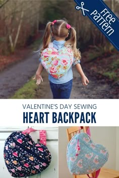 valentine's day sewing heart backpack pattern with instructions to make it in any size