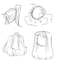 some drawings of different hair styles