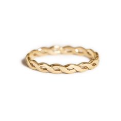 This minimalist ring features a delicate woven braid. Perfect to wear alone or stack with other rings. Looks great on its own or stacked with other rings. Made from high quality materials that are perfect for everyday wear! Gold Vermeil Hypoallergenic, lead and nickel free Band Width 2.5mm #R117 Minimalist Adjustable Promise Bands, Minimalist Twisted Rings For Everyday Wear, Minimalist Twisted Rings For Everyday, Minimalist Twisted Everyday Rings, Classic Adjustable Infinity Stackable Rings, Minimalist Adjustable Twisted Rings, Minimalist Adjustable Chain Promise Ring, Everyday Minimalist Adjustable Chain Ring, Adjustable Chain Ring For Everyday