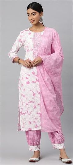 Pink and Majenta, White and Off White color Salwar Kameez in Cotton fabric with Printed, Resham, Thread, Zari work White Straight Kurta With Printed Border, Festive Pink Kurta With Printed Border, White Salwar Kameez With Printed Border, Eid White Kurta With Printed Border, White Kurta With Printed Border For Diwali, White Anarkali Salwar Kameez With Printed Border, White Kurta With Printed Border For Eid, White Bollywood Salwar Kameez With Printed Border, Pink Kurta With Printed Border For Eid