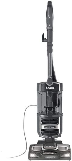 a black and silver vacuum on a white background