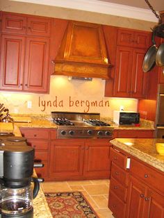 LYNDA BERGMAN DECORATIVE ARTISAN: HAND PAINTED RED KITCHEN CABINETS WITH A DISTRESSED, AGED TECHNIQUE/FINISH Pull Out Table, Artisan Kitchen, Amazing Kitchens, Kitchens Cabinets, White Tile Backsplash, Kitchen Cabinets Makeover