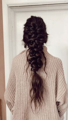 Boho Braid Curly Hair, Messy Braid Bridal Hair, Brown Hair Braided Hairstyles, Thick Braided Hair, Big Boho Braid, Messy Braids For Long Hair, Long Messy Braid, Bridal Messy Braid, Brunette Braided Hairstyles