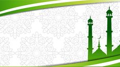 an islamic mosque with green and white background