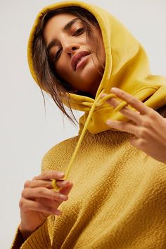 Get the feeling of your favorite hoodie with the added bulk with this so-soft balaclava, featured in a classic sweatshirt material for ultimate coziness. **Features:** Hood style, slouchy fit, adjustable drawstring opening, fleece-lined sweatshirt material **Why We | No Sweat Hoodie Balaclava by Free People in Yellow Super Soft Hooded Fleece Sweatshirt, Super Soft Cozy Fit Hoodie Sweatshirt, Cozy Fit Super Soft Hoodie Sweatshirt, Winter Super Soft Relaxed Fit Hoodie, Super Soft Comfortable Hooded Sweatshirt, Super Soft Hooded Sweatshirt For Fall, Super Soft Sporty Hoodie For Winter, Sporty Super Soft Hoodie For Winter, Sporty Super Soft Winter Hoodie