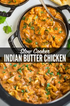 This rich, creamy Slow Cooker Butter Chicken has the taste of authentic Indian butter chicken, made easy in in the crock pot and healthy with everyday ingredients and veggies like cauliflower! Whole 30, Paleo, and Keto friendly. #wellplated #slowcooker #crockpot #whole30 Cauliflower Whole 30, Crockpot Whole30, Healthy Butter Chicken, Butter Chicken Slow Cooker, Slow Cooker Indian, Slow Cooker Butter Chicken, Healthy Butter, Ayam Mentega, Chicken Crockpot Recipes Healthy