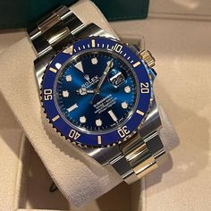 Rolex Blue, Rolex Submariner Date, Stylish Watches Men, Rolex Submariner No Date, Submariner Date, Rolex Watches For Men, Premium Watches, New Rolex, Retro Watches