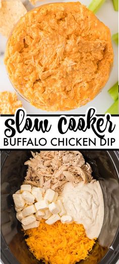 slow cooker buffalo chicken dip is the perfect appetizer to serve at any party